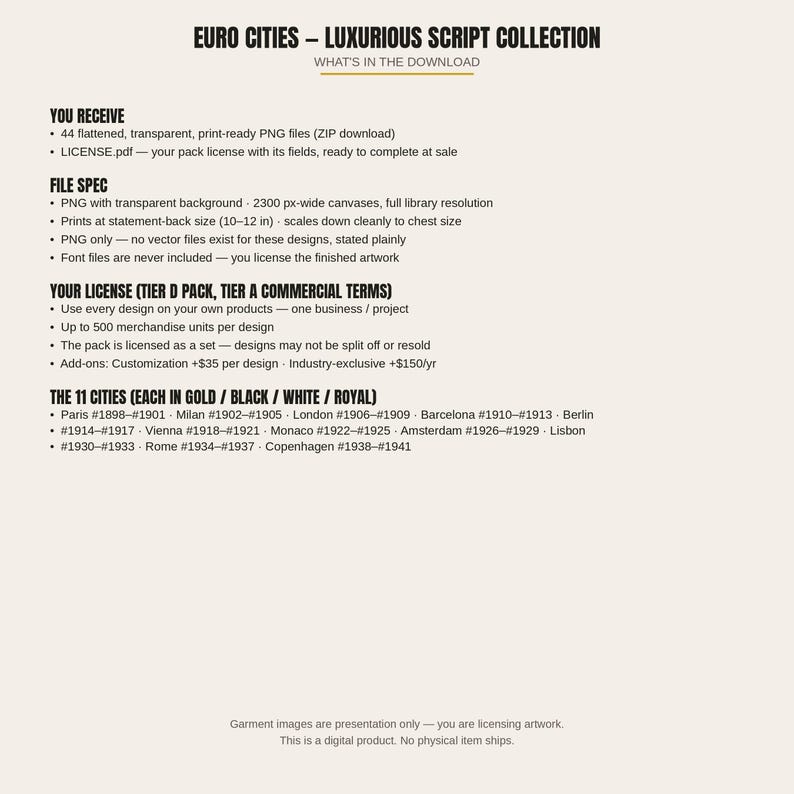 EURO CITIES — Luxurious Script Collection · 44 City Name Logo Designs · 11 Cities × 4 Colorways · Bundle #LUX-44 image 6