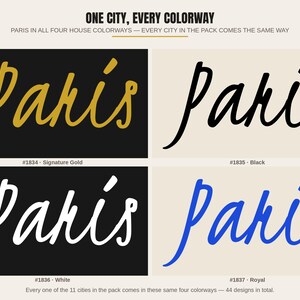 EURO CITIES — Kristi Script Collection · 44 City Name Logo Designs · 11 Cities × 4 Colorways · Bundle #KRISTI-44 image 5
