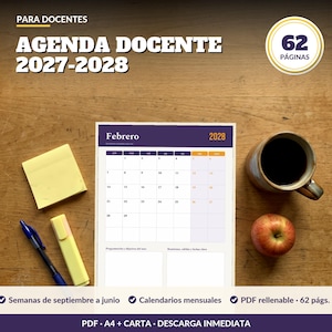 2027-2028 Teacher's Planner for Early Childhood Education Teachers: Dated Weeks from September to June, Scheduling and Meetings, Fillable PDF