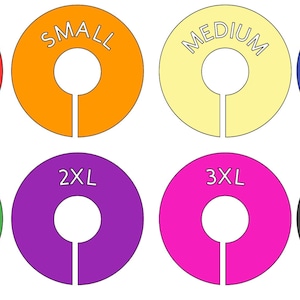 Size tags for clothing racks discount