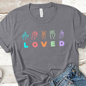 Loved Rainbow Sign Language SVG and PNG Files