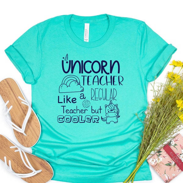 Unicorn Teacher Like A Regular Teacher But Cooler Shirt SVG and PNG Files