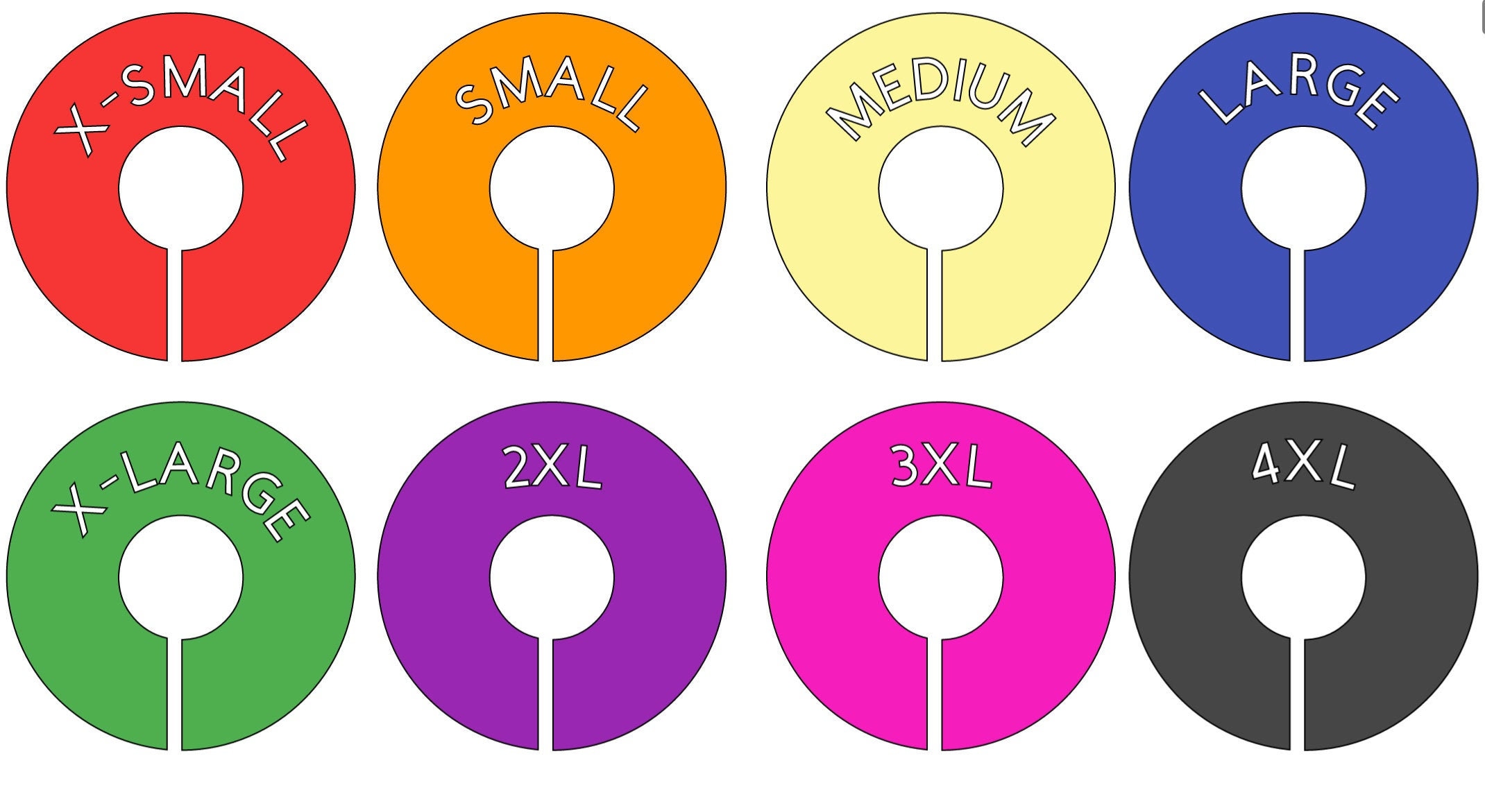Size markers for clothing racks hotsell