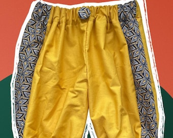 Handmade Baby or Toddler Pants with African Shweshwe Print | Blue Cotton Toddler Trousers | Unisex Baby Clothing | 6–9 Months