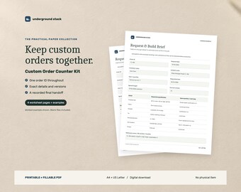Anpassat beställningsformulär i PDF-format: Begäran, godkännande av detaljer, produktionsspårning och överlämningspaket