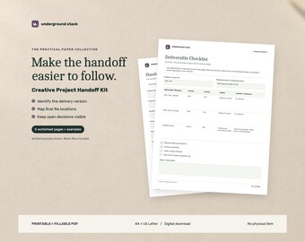 PDF för överlämning av kreativt projekt: Checklista för leveranser, inventering av tillgångar, revisionslogg och filindex