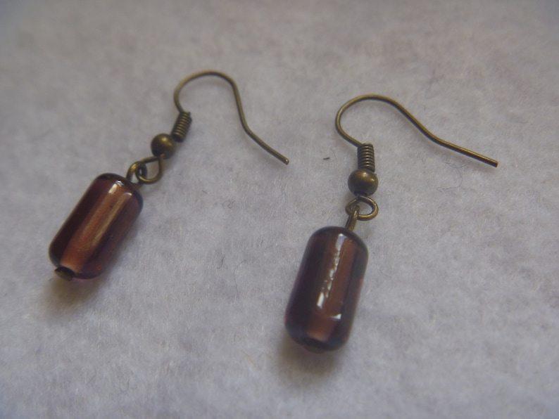 purple dangle earrings handmade ecofriendy drop earrings image 1