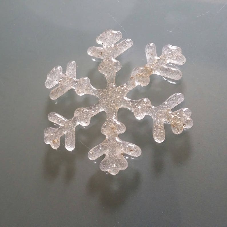 Cabochon 3.7595mm Snowflake Delicate Clear Mica Glass Love Charm All Everyone Sisterhood Brotherhood Kind Humans Rainbow of Love