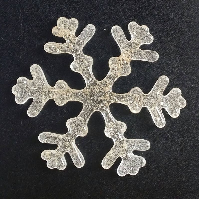 Cabochon 3.7595mm Snowflake Delicate Clear Mica Glass Love Charm All Everyone Sisterhood Brotherhood Kind Humans Rainbow of Love
