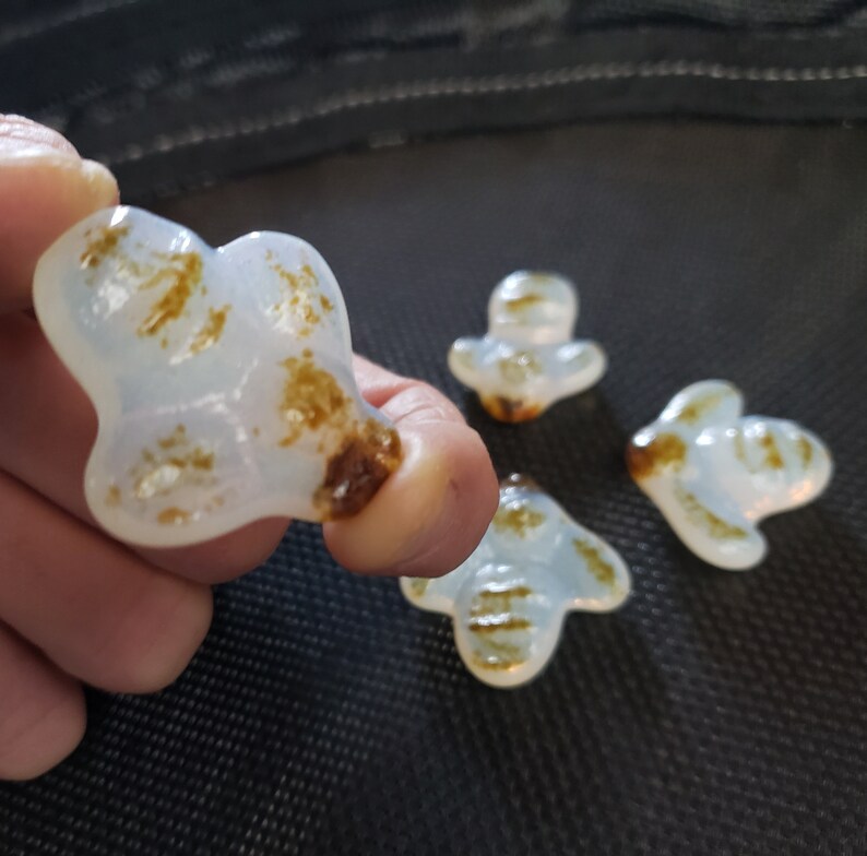 Cabochon 30mm 36mm Bees Ghost Bee Rose Brown Opaline Art Glass 2020 Bumble Bee Cabochon Mosaic Assemblage Save the Bees Art 4 pc set