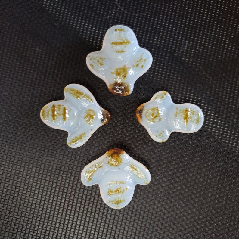 Cabochon 30mm 36mm Bees Ghost Bee Rose Brown Opaline Art Glass 2020 Bumble Bee Cabochon Mosaic Assemblage Save the Bees Art 4 pc set