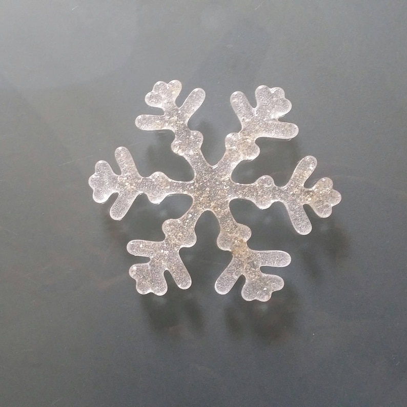 Cabochon 3.7595mm Snowflake Delicate Clear Mica Glass Love Charm All Everyone Sisterhood Brotherhood Kind Humans Rainbow of Love