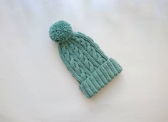 Mint Knit Pom Beanie for Women Snow Bunny Pom Hat | Mint – Pigment main image 2