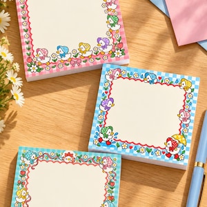 Duck Notepad Printable, Kawaii Memo Pad Set, 3x3 Mini Notepad, Cute Bonnet Ducklings, Commercial Use, PDF PNG