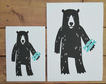 A3 Brown Bear archival-quality digital print