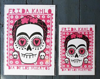 A4 Frida Kahlo archival-quality digital print in pink