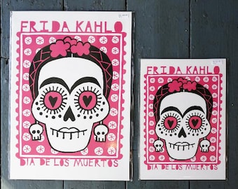 A3 Frida Kahlo archival-quality digital print in pink