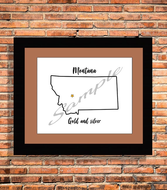 State of Montana with Motto Etsy