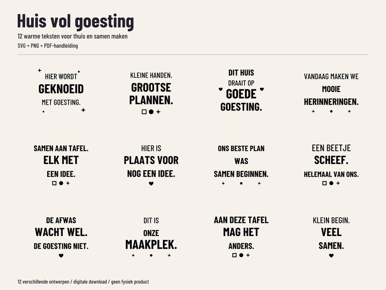Dutch SVG bundle for home - Huis vol goesting - 12 designs with PNG and manual image 2