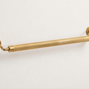 Fluted Brass Towel Bar, Wall-Mounted Ribbed Bathroom Towel Rail