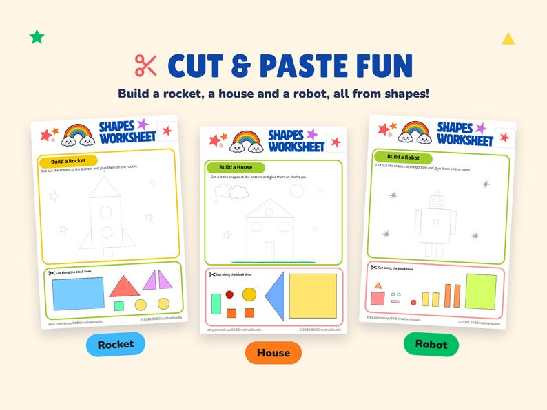 Shapes Worksheets Printable, Preschool Kindergarten Math, Shape Tracing ...
