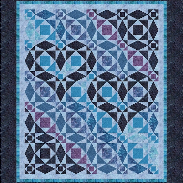 Our Hearts Will Go On quilt pattern. Queen and Lap