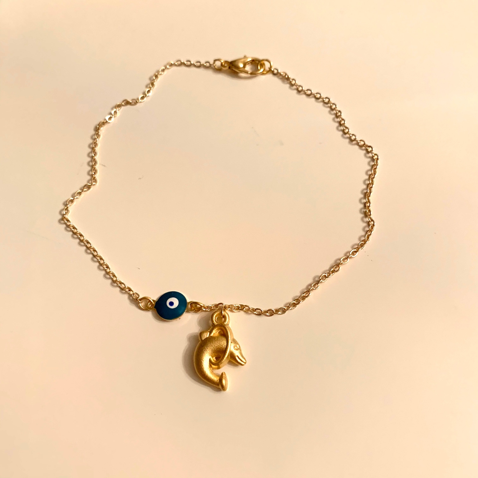 Gold Plated Dolphin Anklet Dolphin Charm Bracelet Ankle Etsy