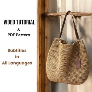 Video Anleitung für Tote Bag |Video Schnittmuster Umhängetasche| Sommer-Einkaufstasche | Do it Yourself |Tasche aus Papiergarn | Leder Strap Tragetasche