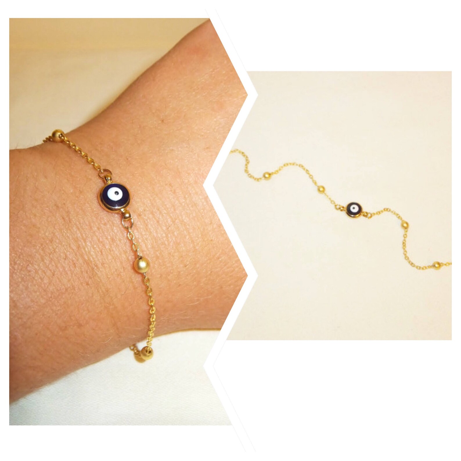 Gold Plated Evil Eye Bracelet Third Eye Charm Gift for Kids Etsy