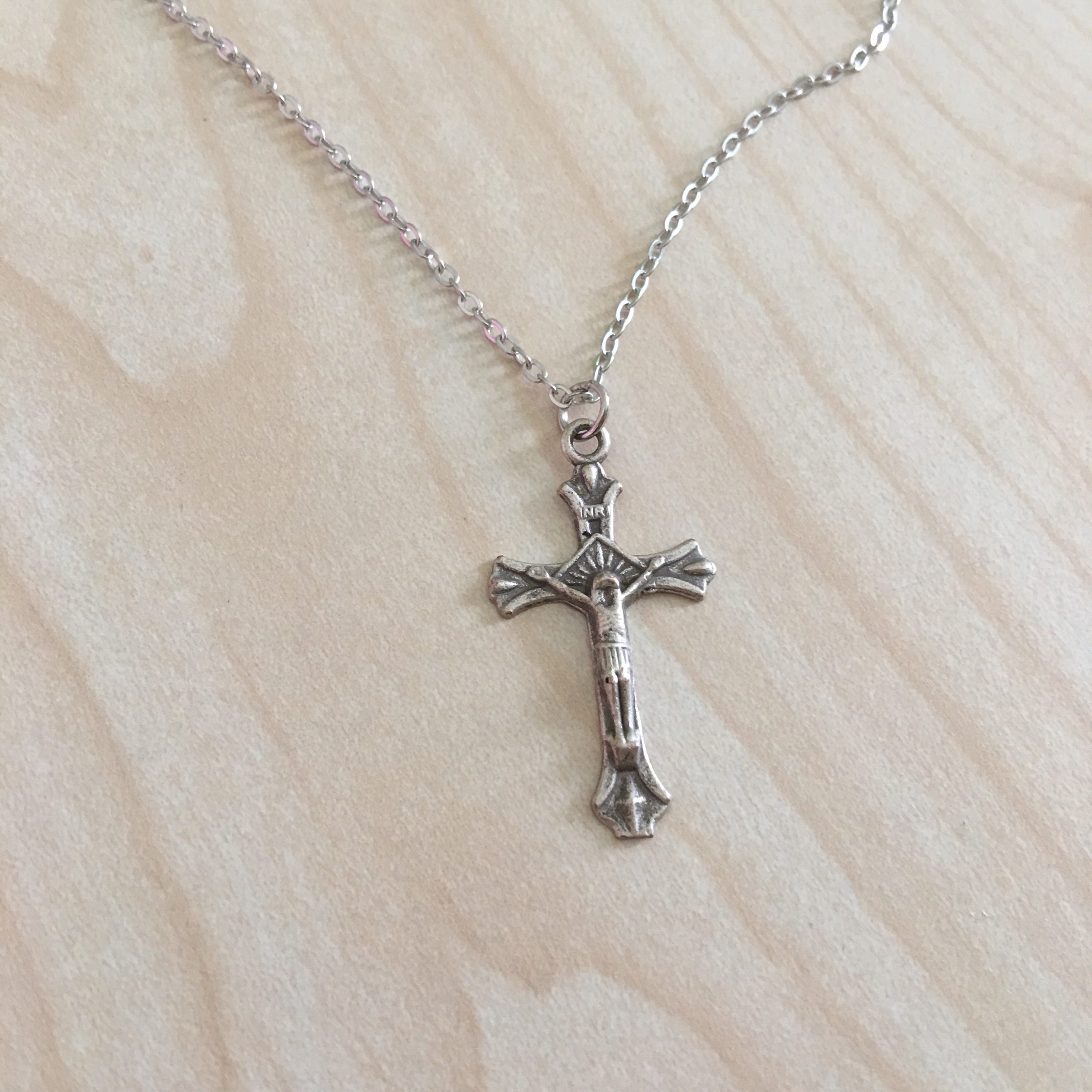 Crusifix Jesus Gold Plated Cross Necklace Patriotic | Etsy
