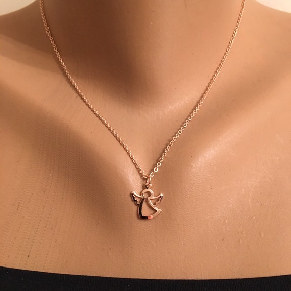 Rose Gold Four Leaf Clover Necklace Angel - Rose Gold Four Leaf Clover Pendant Rose Gold Four Leaf Clover Necklace Angel - Rose Gold Four Leaf Clover Pendant