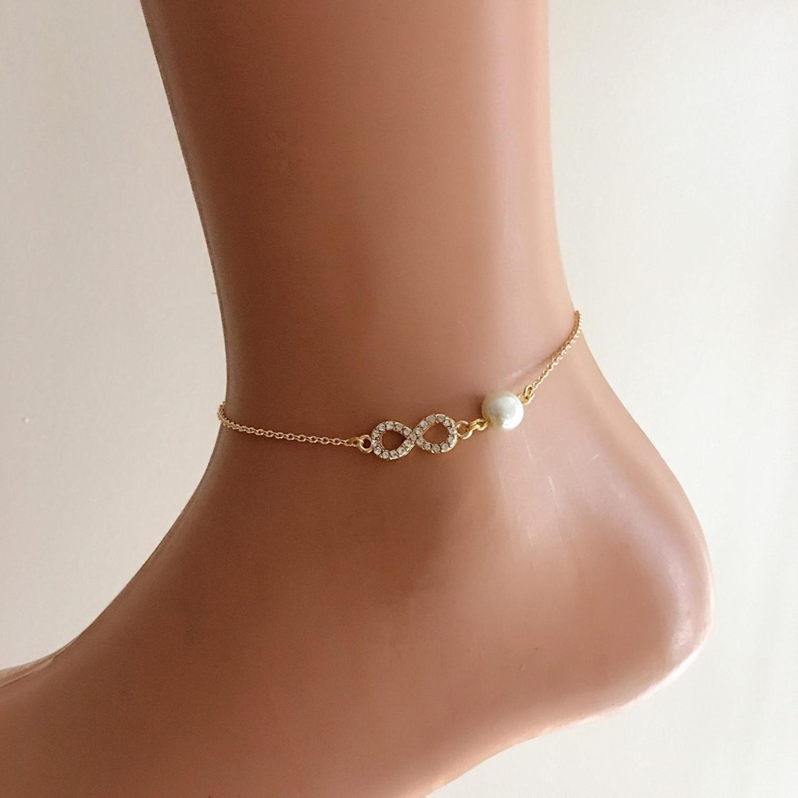Infinity Anklet Ankle Bracelet Gold Plated Bracelet Etsy