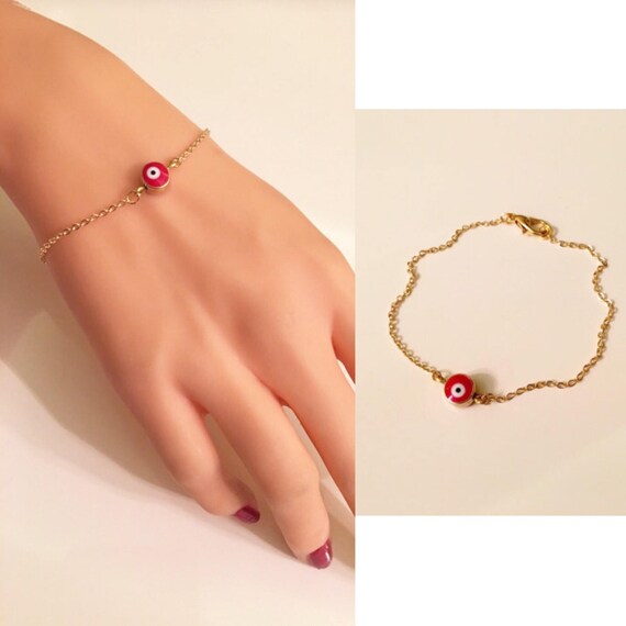 Red and black evil eye bracelet Clearance