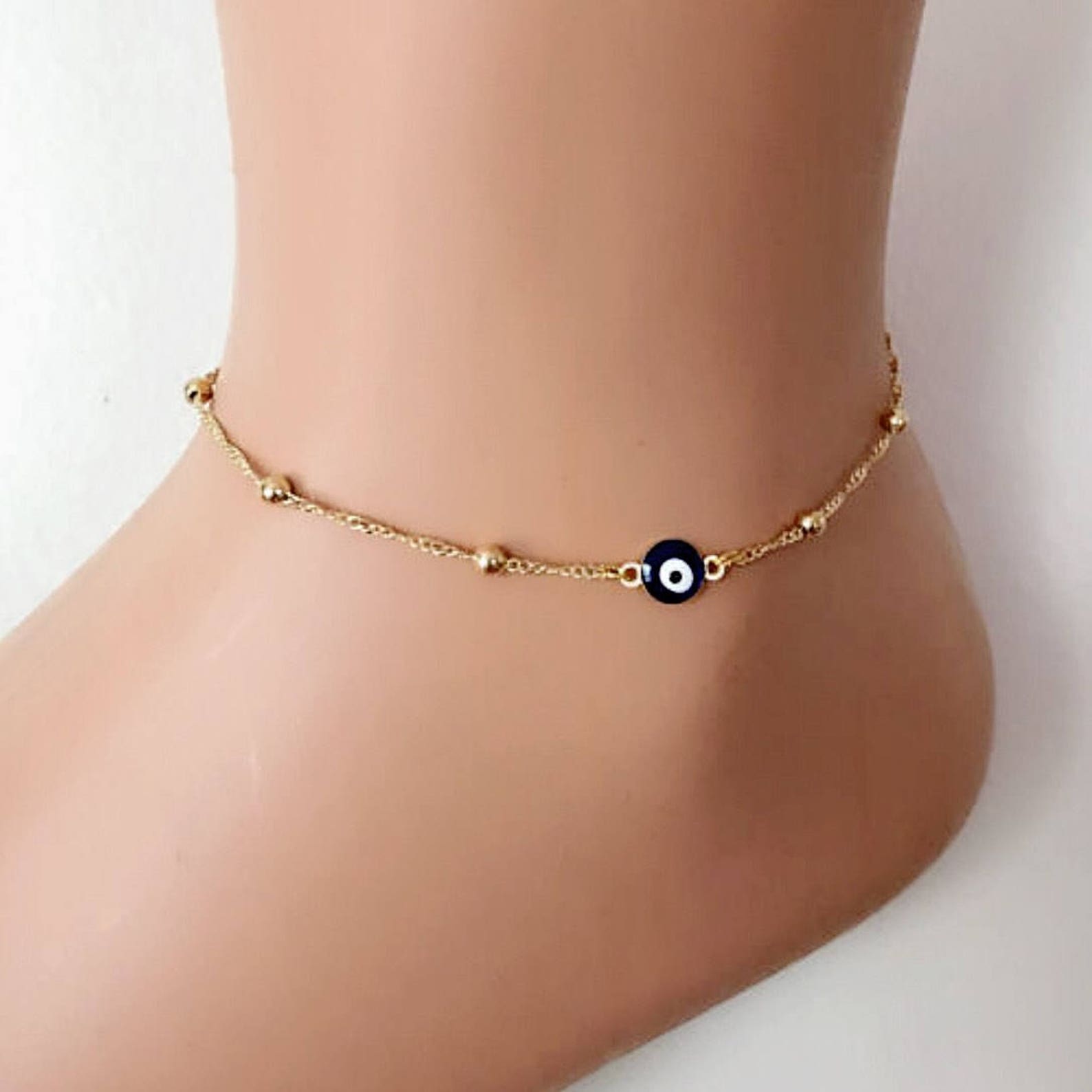 Evil Eye Anklet Evil Eye Bracelet Ankle Bracelet Blue Evil Etsy