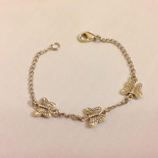 Butterfly KIDS Anklet, Silver Butterfly Ankle Bracelet, Kids Gifts, Child Jewelry, Kids Jewelry, Silver Bracelet, Butterfly Jewelry, Anklet