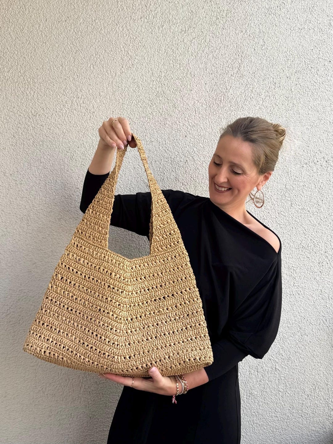 Crochet Bag Pattern PDF + Video Tutorial | Boho Raffia Tote Bag | DIY ...
