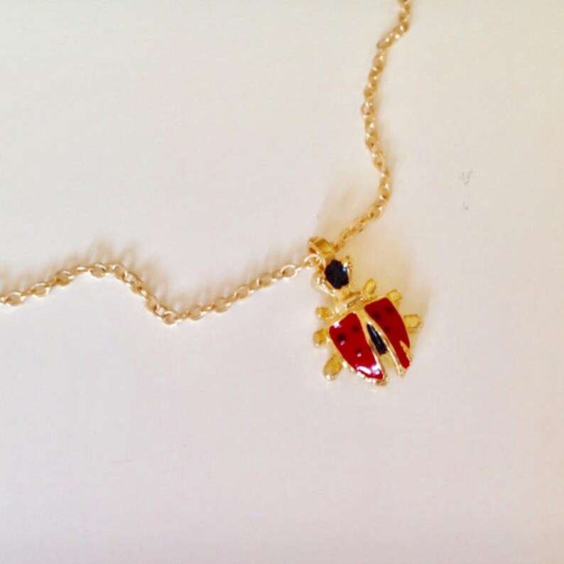 Gold Plated Ladybird Bracelet Ladybug Charm Pendant Gold Etsy