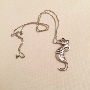 Antique Silver Seahorse Necklace, Lovely Necklace, Boho Jewelry, Necklace, Fashion Jewelry, Long Pendant Necklace, Seahorse Charm, image 2