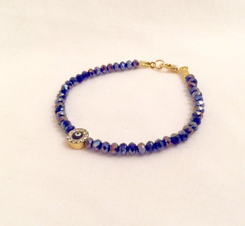 Evil Eye Bead BraceletGold PlatedEvil Eye Crystal Bracelet Etsy