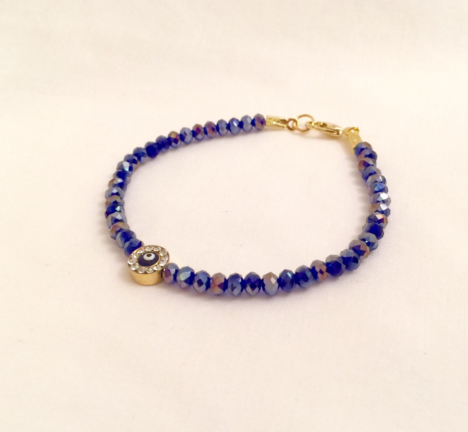 Evil Eye Bead BraceletGold PlatedEvil Eye Crystal Bracelet Etsy
