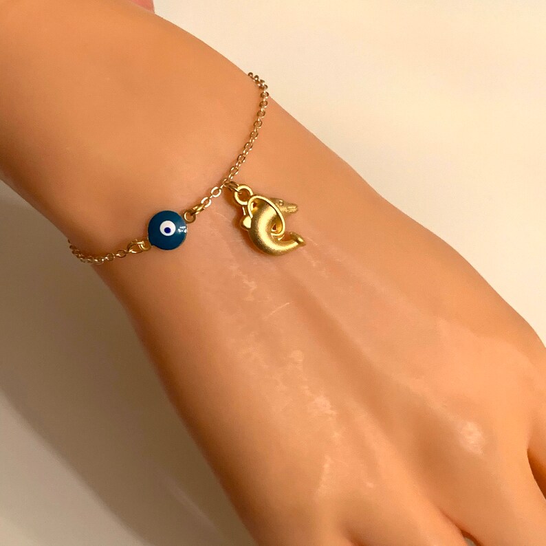 gold dolphin ankle bracelet