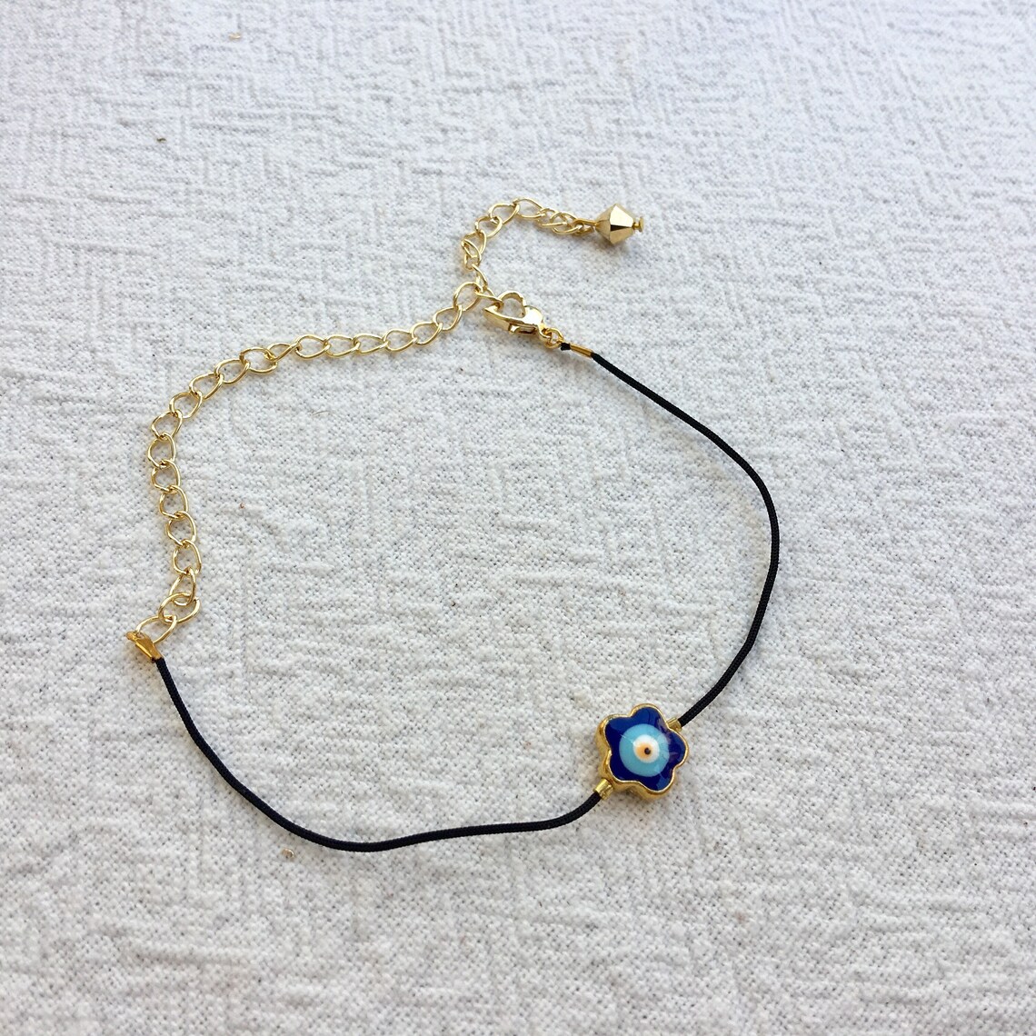 Evil Eye Blue Anklet Gold Anklet Daisy Charm Anklet Elegant Etsy