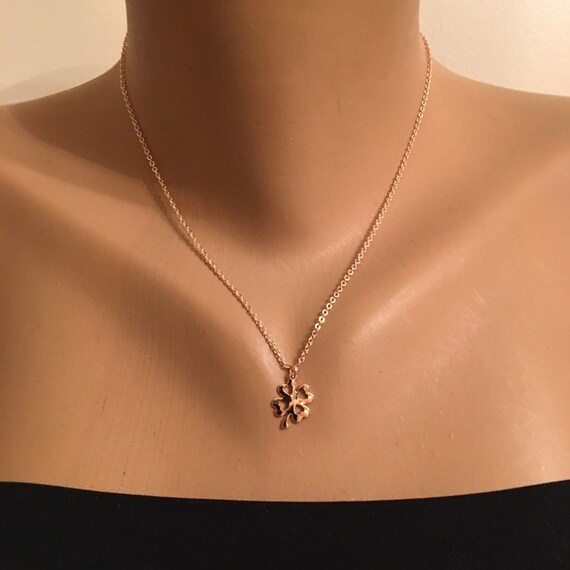 Rose Gold Four Leaf Clover Necklace Angel Shamrock Jewelry Pendant Open Necklaces - Rose Gold Four Leaf Clover Pendant Rose Gold Four Leaf Clover Necklace Angel Shamrock Jewelry Pendant Open Necklaces - Rose Gold Four Leaf Clover Pendant