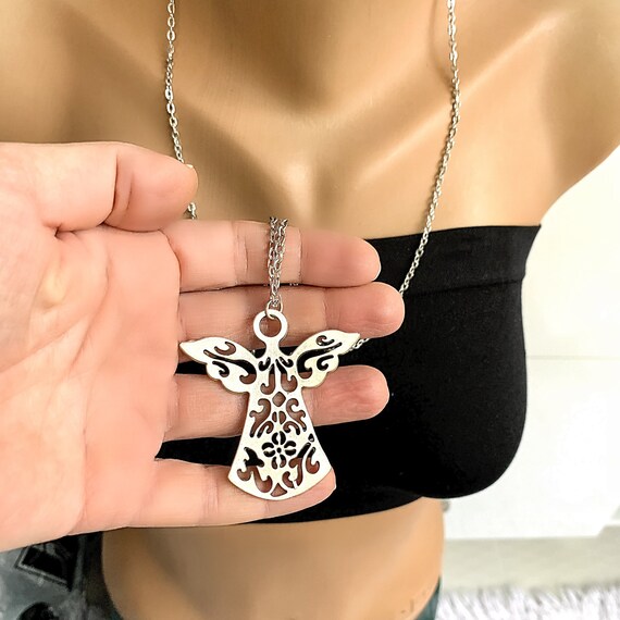 Etsy angel necklace sale
