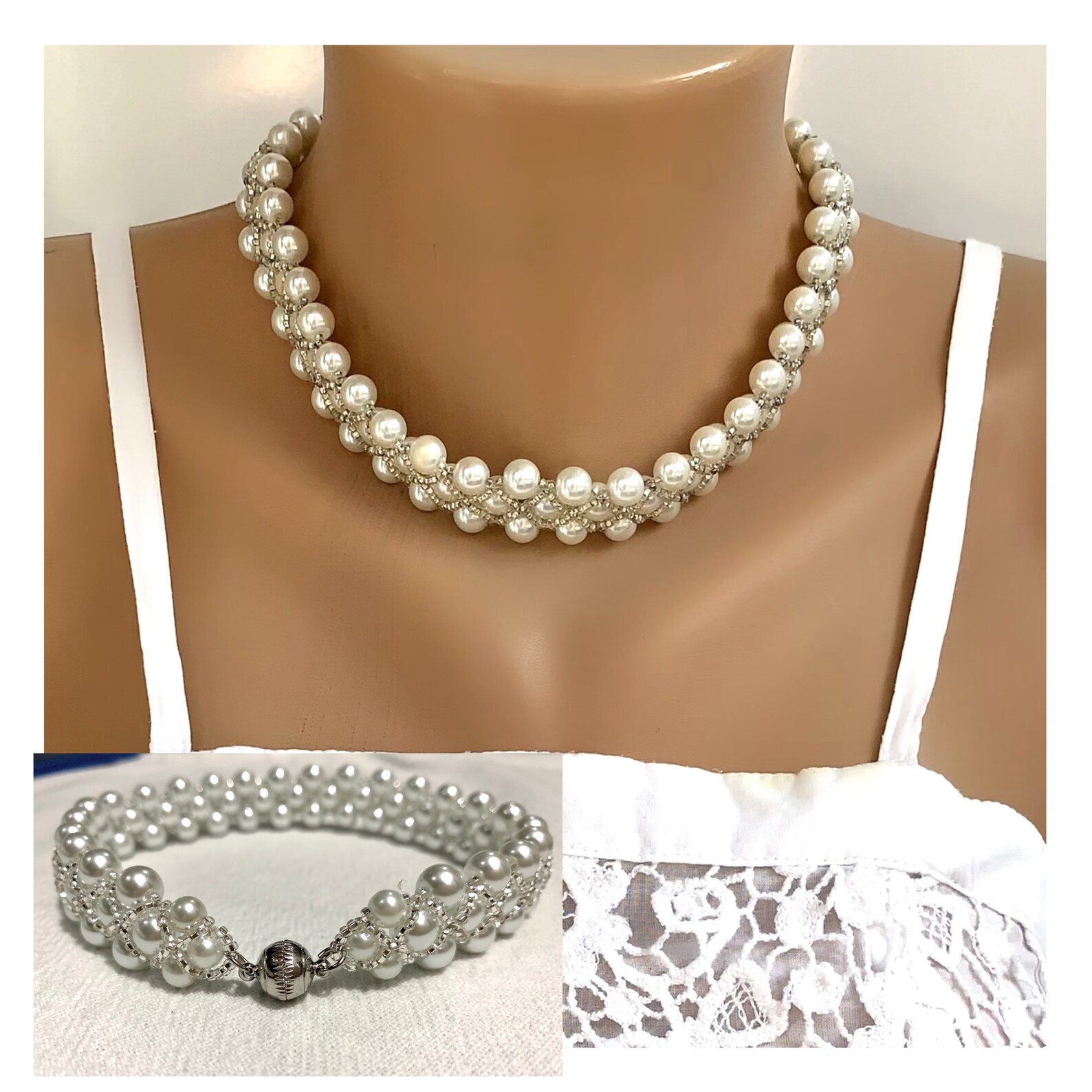 Timeless Pearl Choker Pearl Collar Necklace Bridal Gift Etsy