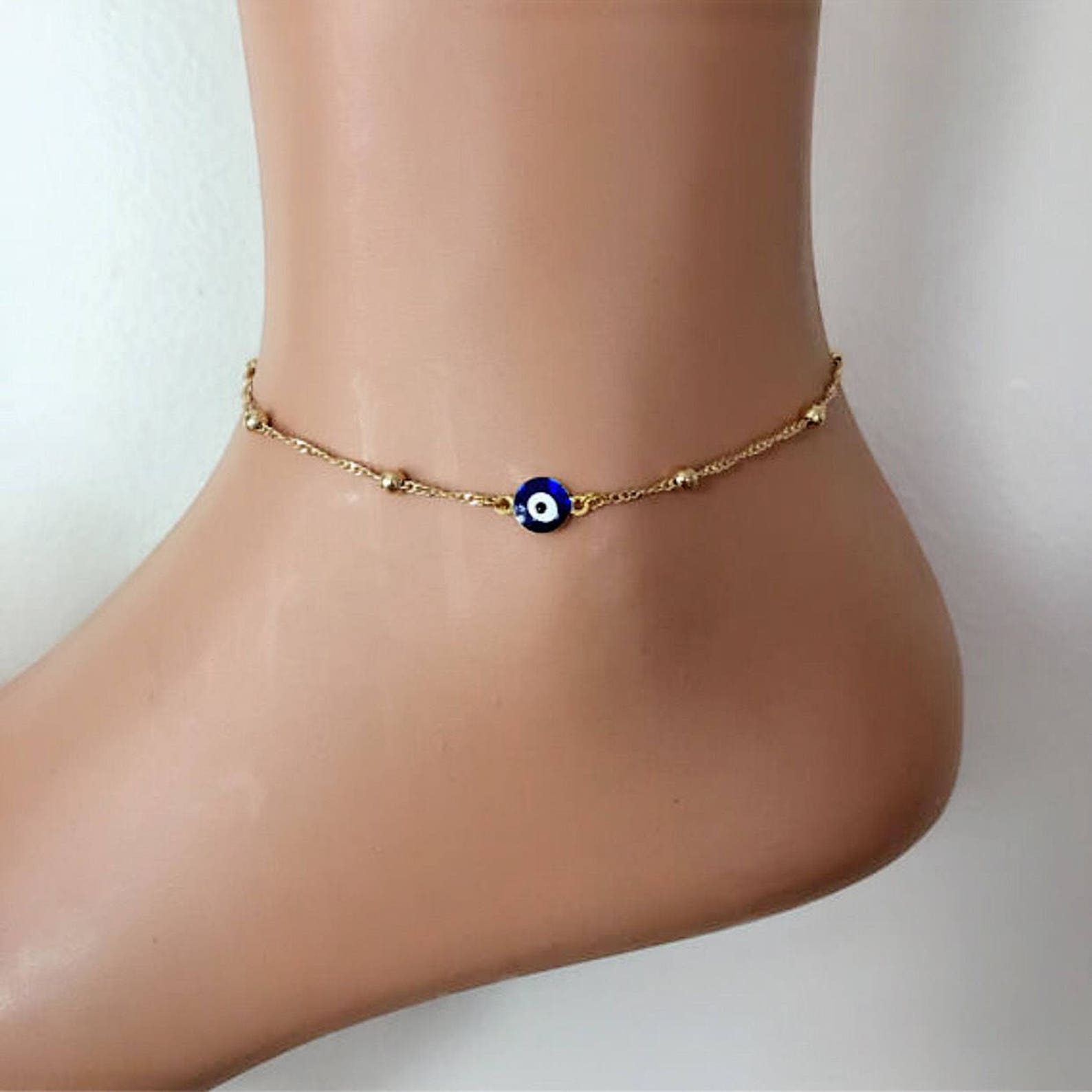 Evil Eye Anklet Evil Eye Bracelet Ankle Bracelet Blue Evil Etsy