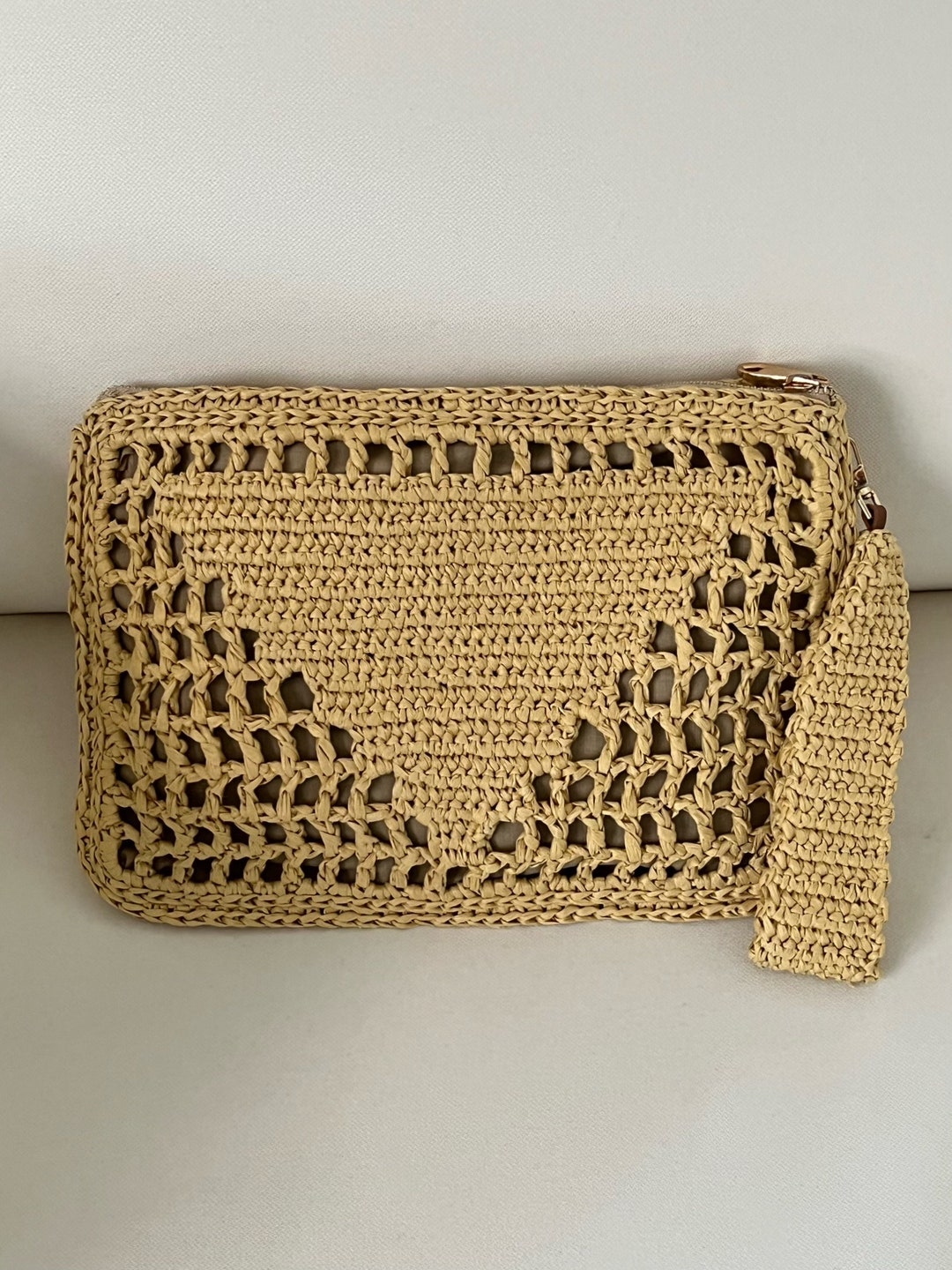Raffia Pouch Bag Envelope Clutch Tan Handcrafted Clutch - Etsy