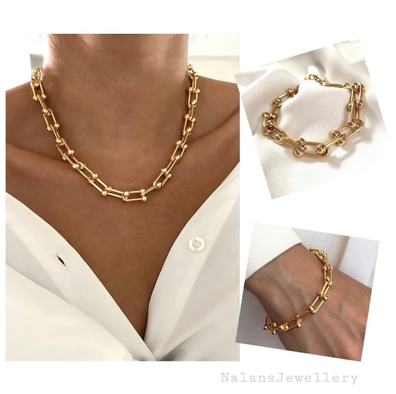 Gold necklace sale and bracelet set