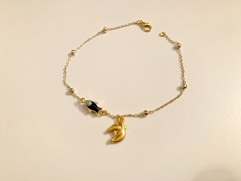 Kids Bracelelets Gold Evil Eye Elephant Bracelet Gold Evil Etsy
