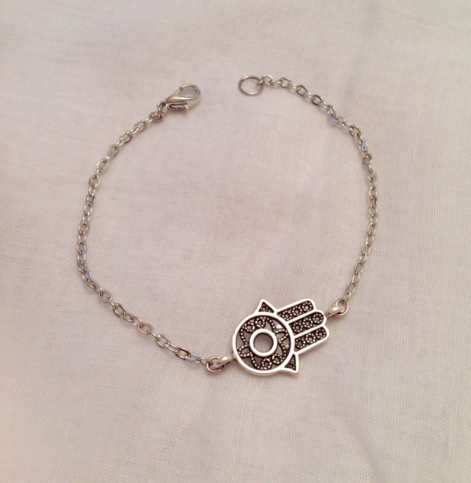 Antique Silver Hamsa Hand Bracelet Silver Bracelet Etsy